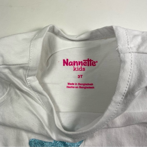 NWT Nannette 3pc Long Tee, Screen Print LS Top And Denim Vest Size 3T - Picture 5 of 9